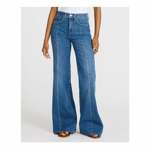Abercrombie & Fitch—Ultra High Rise Flare Jeans, Med Wash Raw Hem (Size 31|12R)